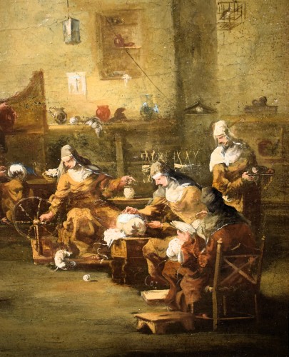 Antiquités - Religieuses au couvent - Atelier d'Alessandro Magnasco, (1667-1749)